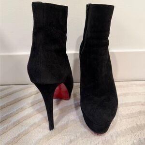Good condition Louboutin Lady Daf Booties - Elegant Black High Heel Ankle Boots